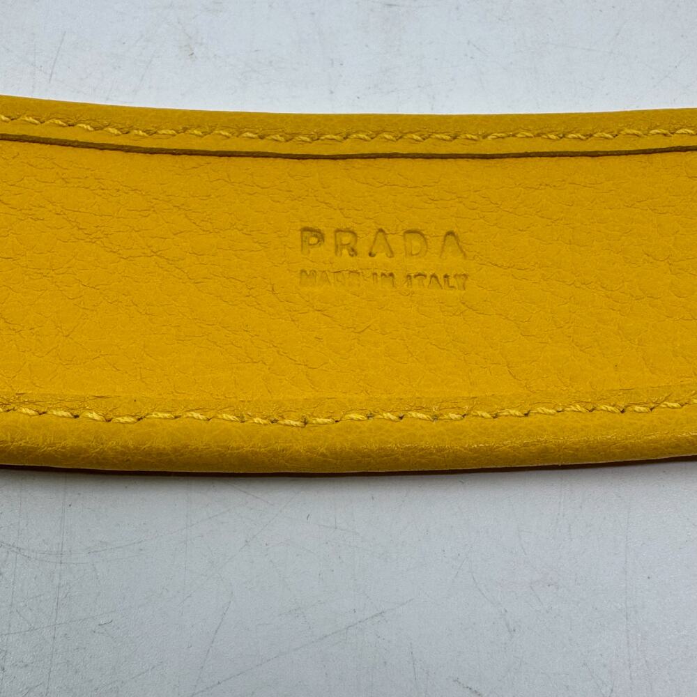 PRADA Yellow Leather & Rattan Belt - Picture 4 of 7